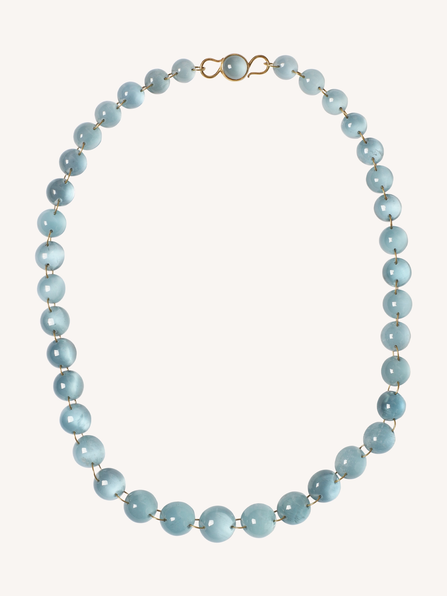 COLLIER CABOCHON LAITEUX AQUAMARINE
