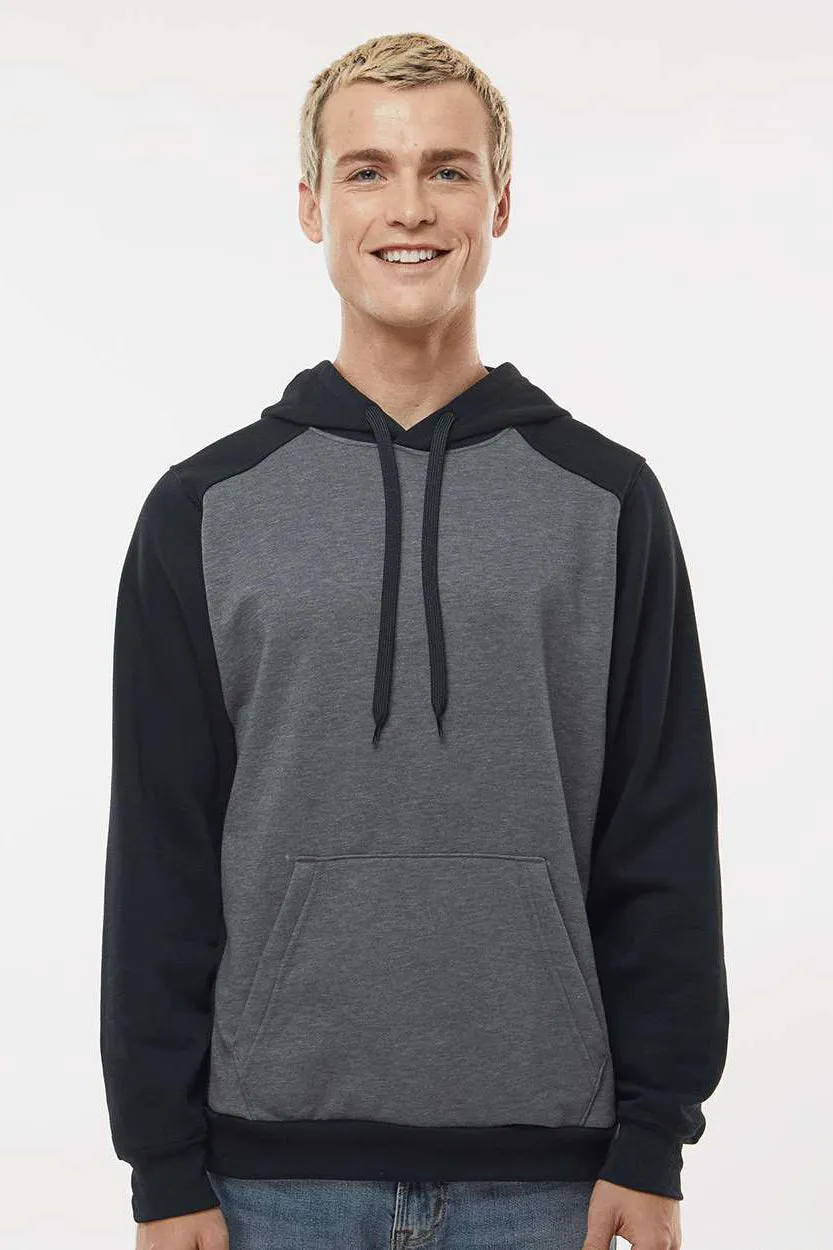 Augusta Sportswear Pull à capuche polaire pour homme Eco Revive 3 saisons avec poche kangourou - Gris anthracite/Noir