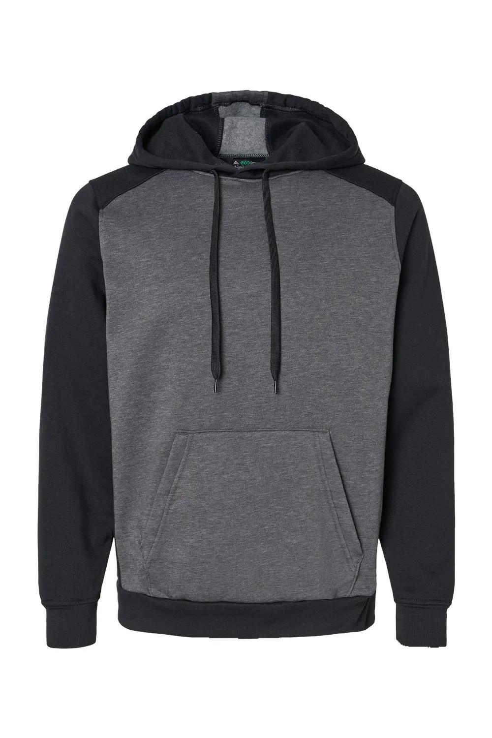 Augusta Sportswear Pull à capuche polaire pour homme Eco Revive 3 saisons avec poche kangourou - Gris anthracite/Noir