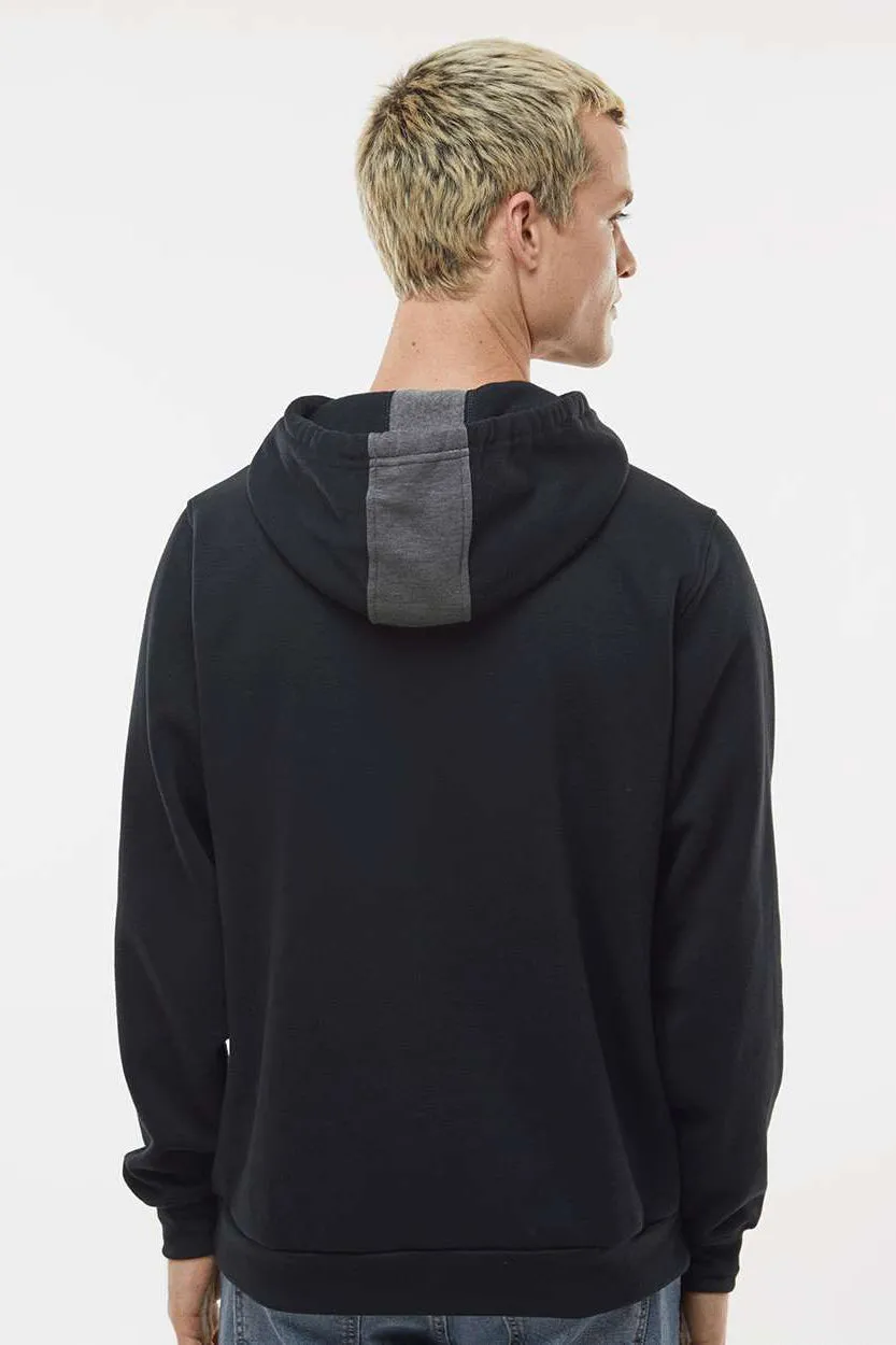 Augusta Sportswear Pull à capuche polaire pour homme Eco Revive 3 saisons avec poche kangourou - Gris anthracite/Noir