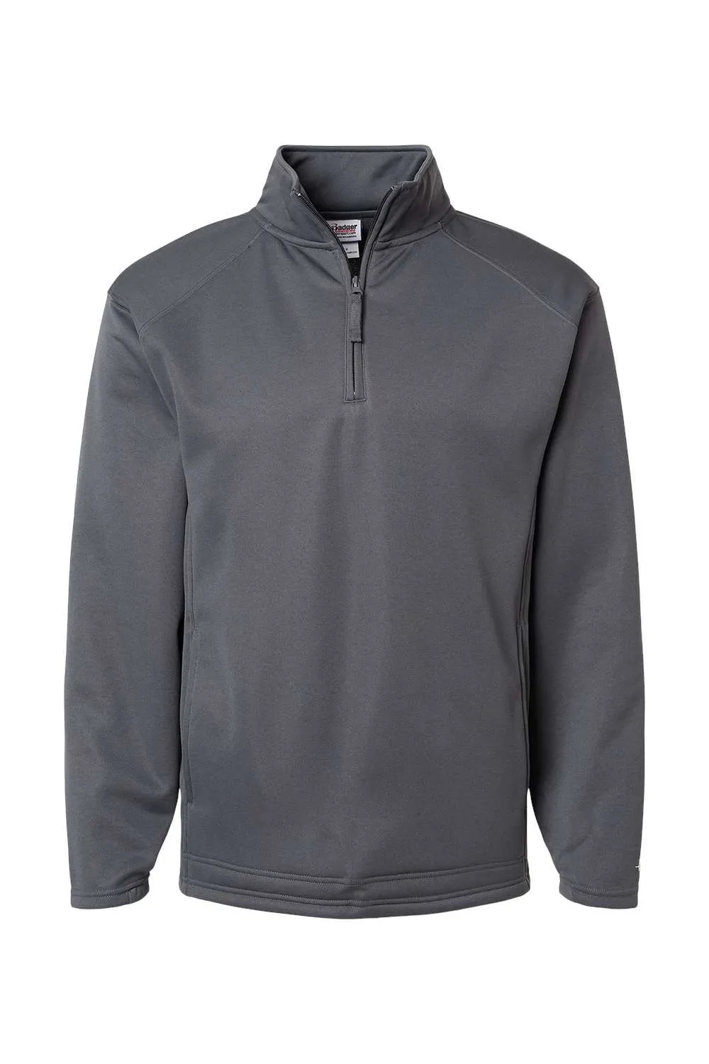 Pull molletonné 1/4 zip pour hommes Badger avec poches et évacuation de l'humidité - Gris graphite