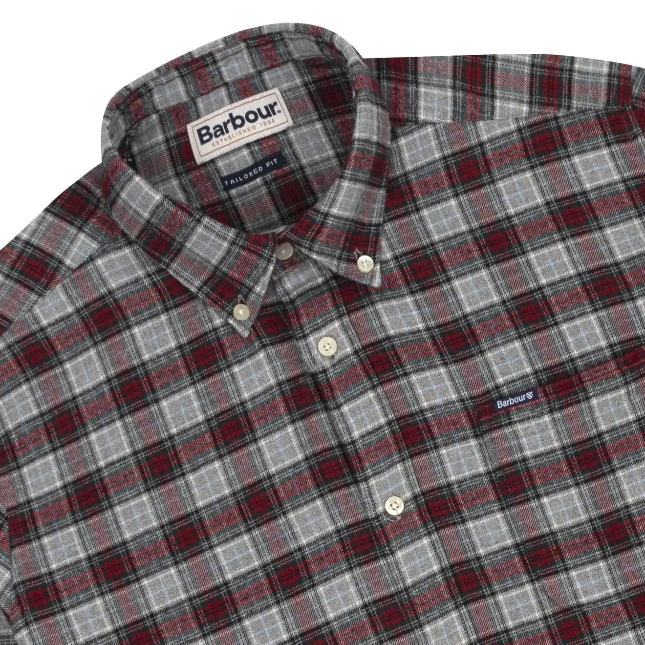 Barbour Alderton Chemise Sur Mesure Gris Chiné