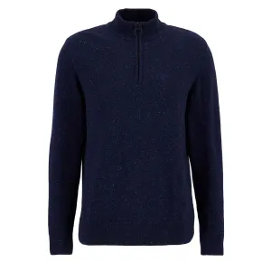 Barbour Essential Tisbury Half Zip Knitted Jumper Navy Clothing Barbour