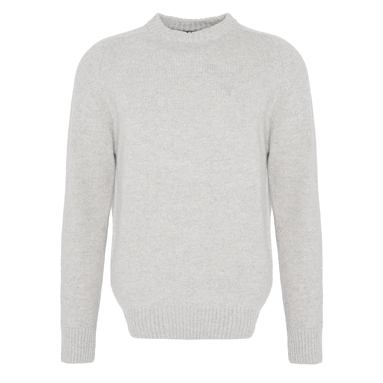 Pull col rond Barbour Grangetown en laine mérinos gris clair