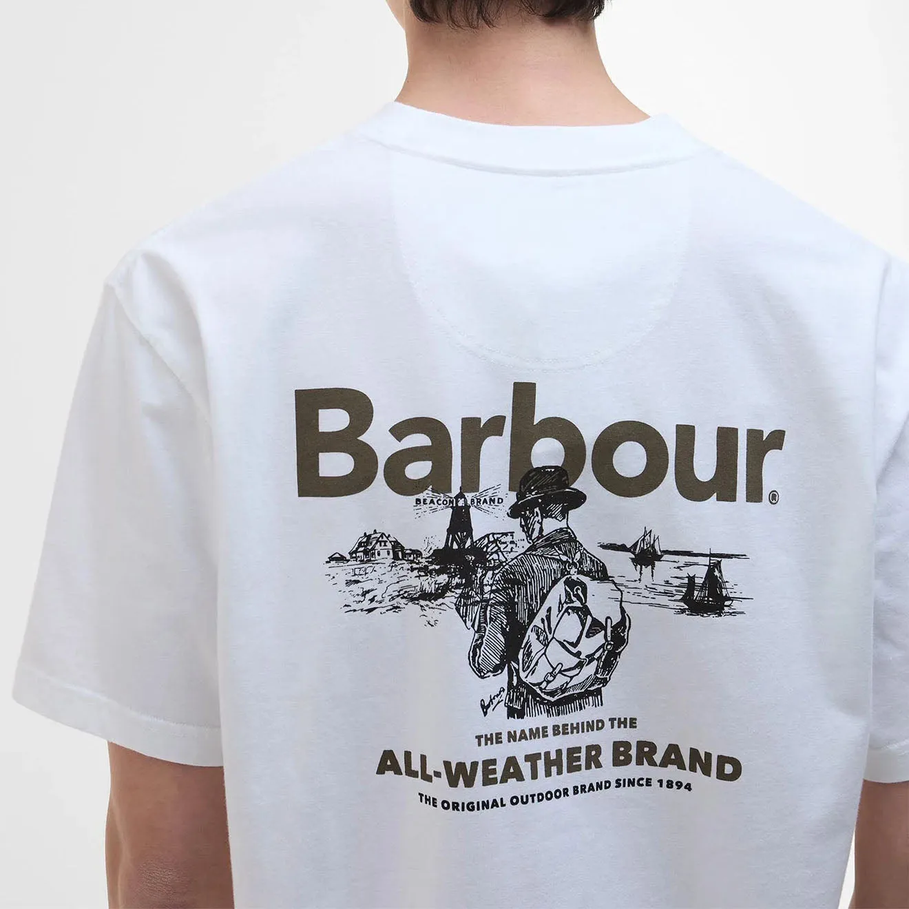 T-shirt graphique extérieur Barbour Blanc