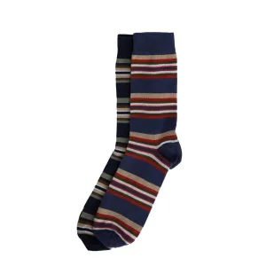 Barbour Summer Stripe 2 Pack Socks Multi Stripe Navy/Green Clothing Barbour