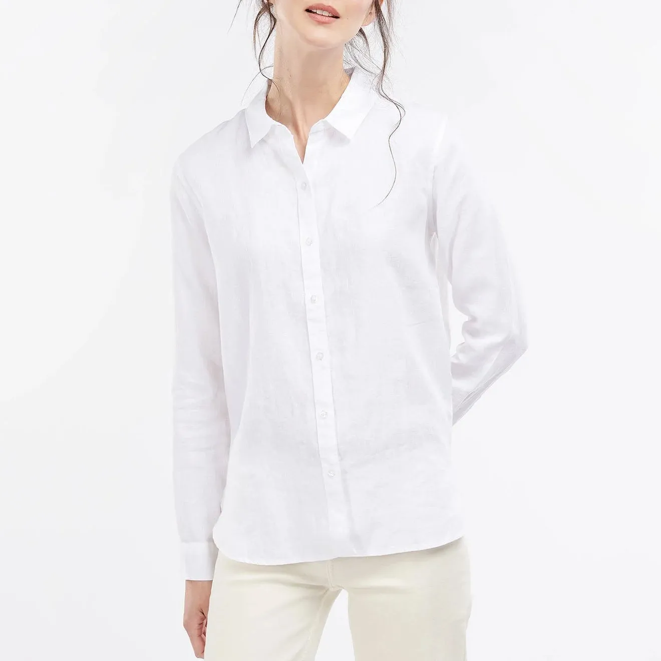 Barbour Chemise Détendue Marine pour Femmes Blanc Vêtements Barbour