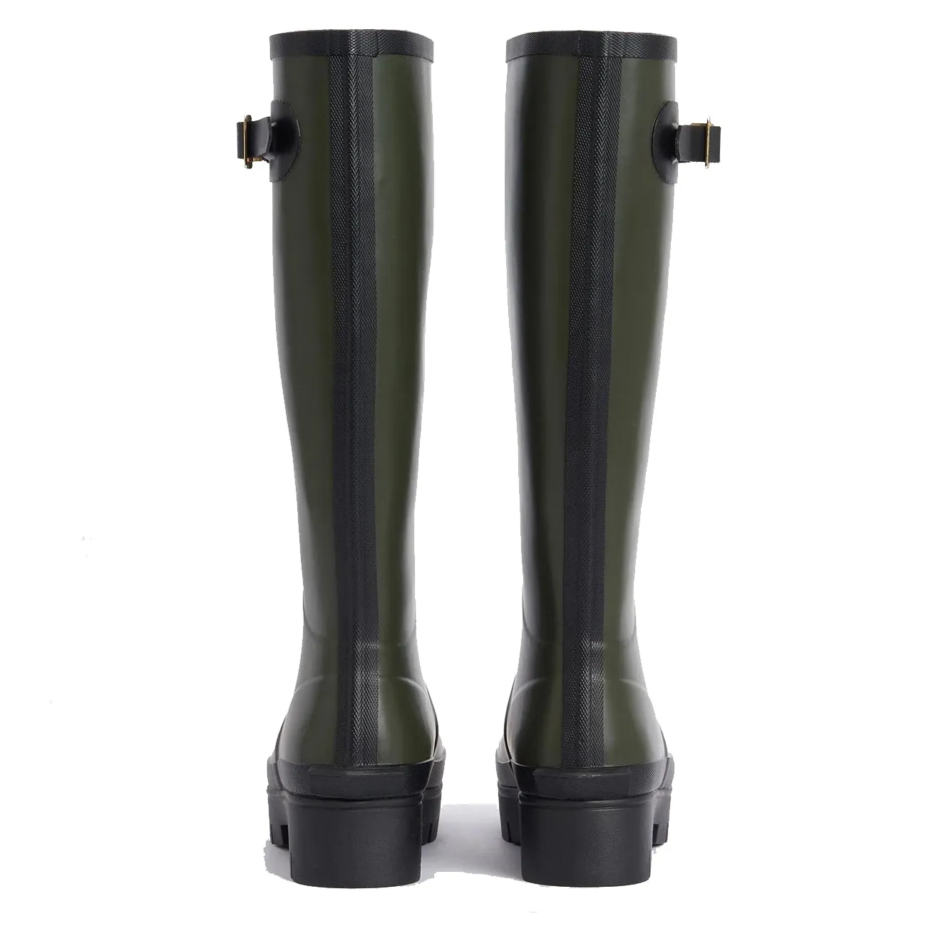 Barbour Bottes de Pluie Hautes Snowdon pour Femme Olive/Noir Vêtements Barbour