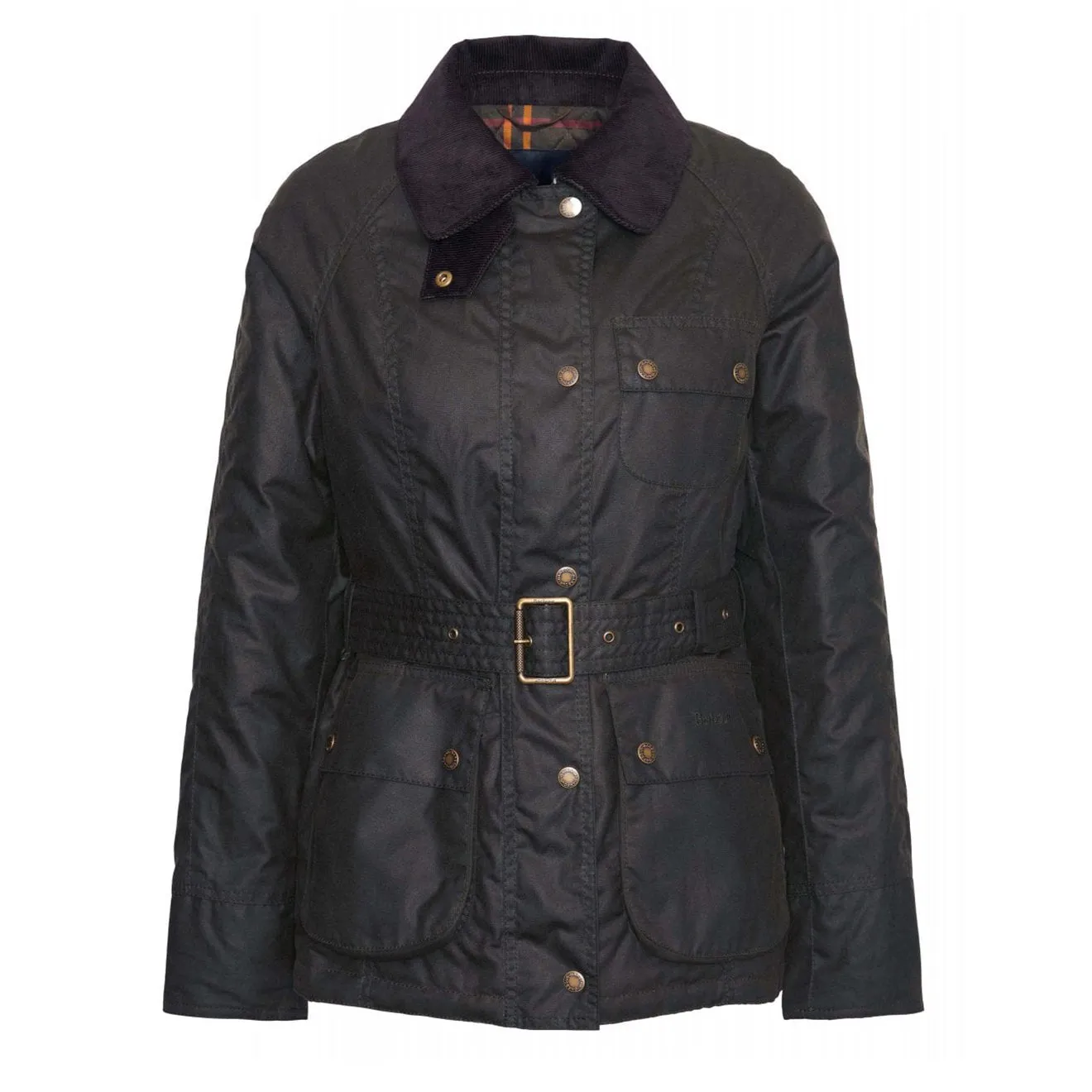 Veste Barbour Femme Solway à Fermeture Éclair Cire Olive / Classique