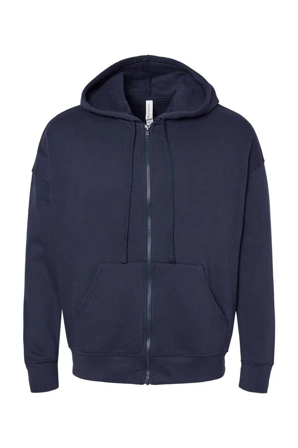 Bella   Canvas Sweat à capuche en éponge polaire pour homme avec fermeture éclair complète et poches - Bleu marine