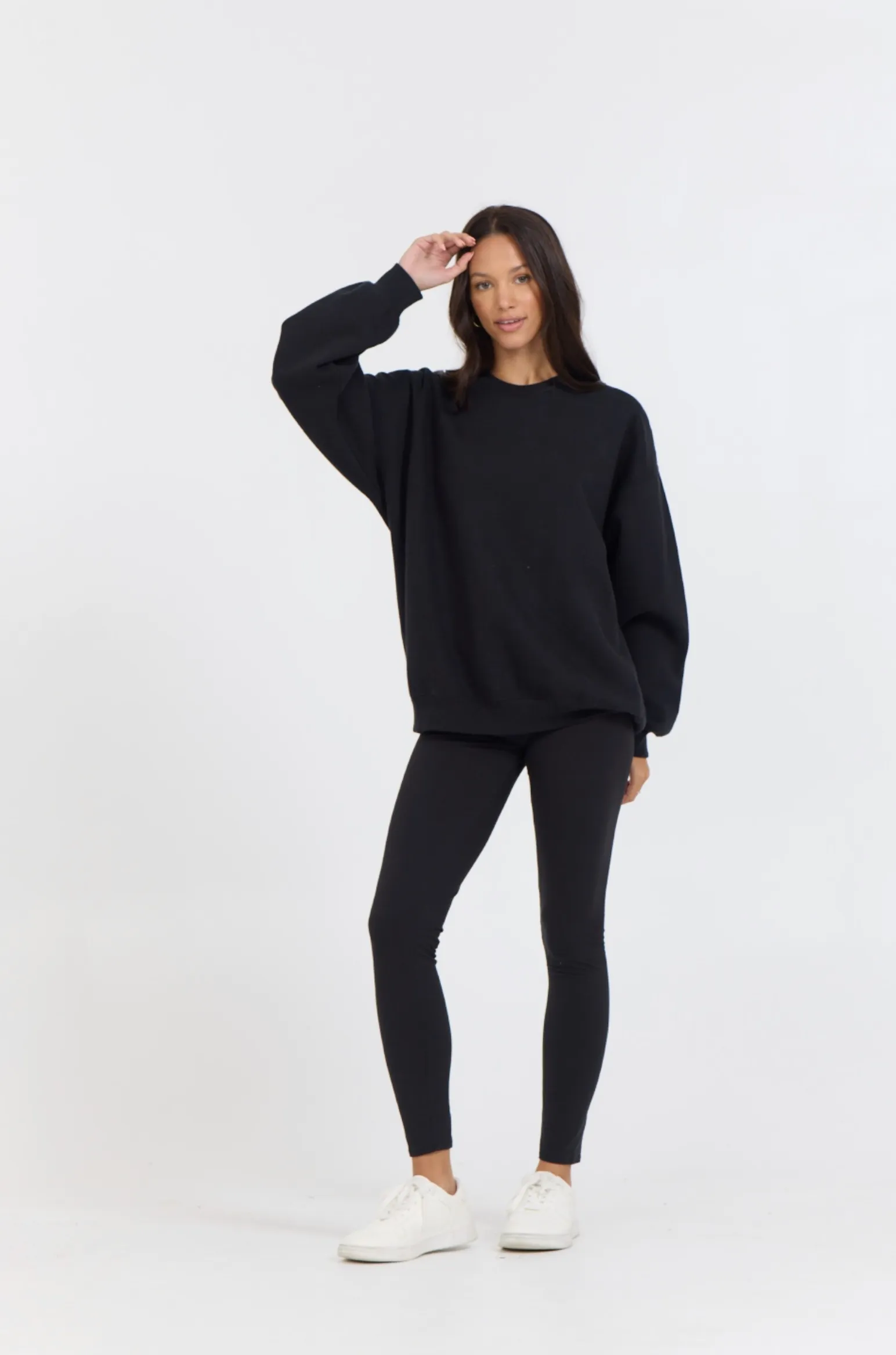 Pull col rond en maille Proweave noir