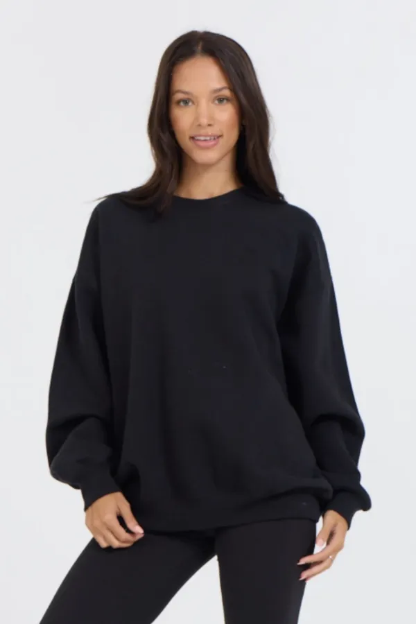 Pull col rond en maille Proweave noir
