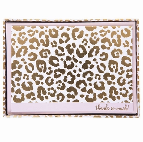 Boxed Thank You Cards - Gold Leopard