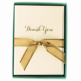 Boxed Thank You Cards - Gold Script