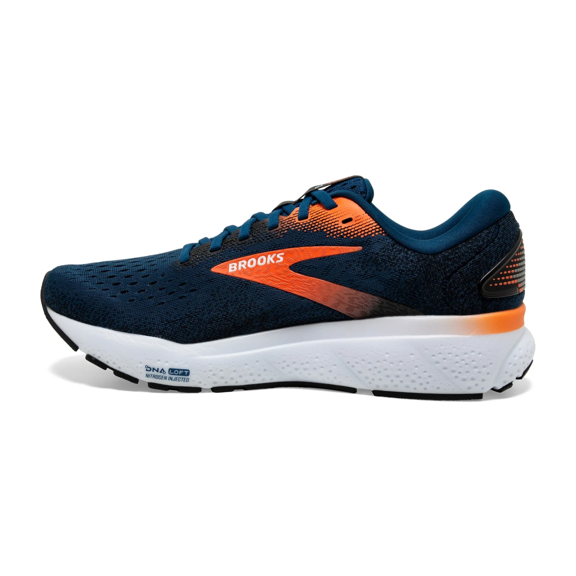Brooks Mens Ghost 16 - Opale bleue/Noir/Capucine (1104181D474) Brooks