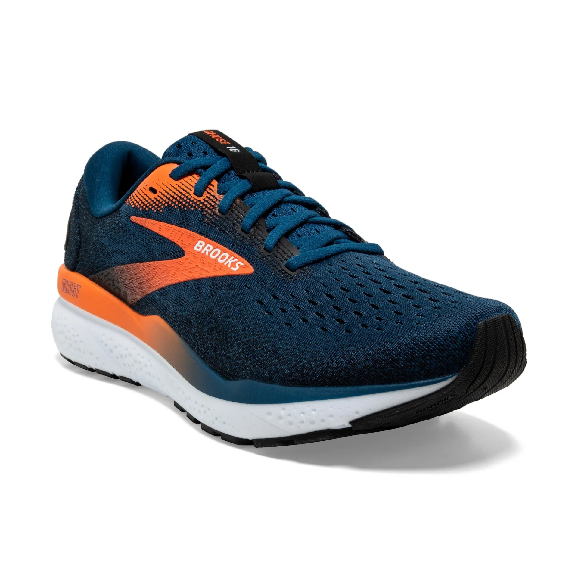 Brooks Mens Ghost 16 - Opale bleue/Noir/Capucine (1104181D474) Brooks