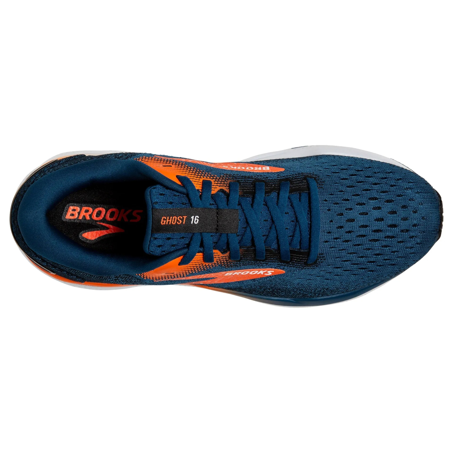 Brooks Mens Ghost 16 - Opale bleue/Noir/Capucine (1104181D474) Brooks