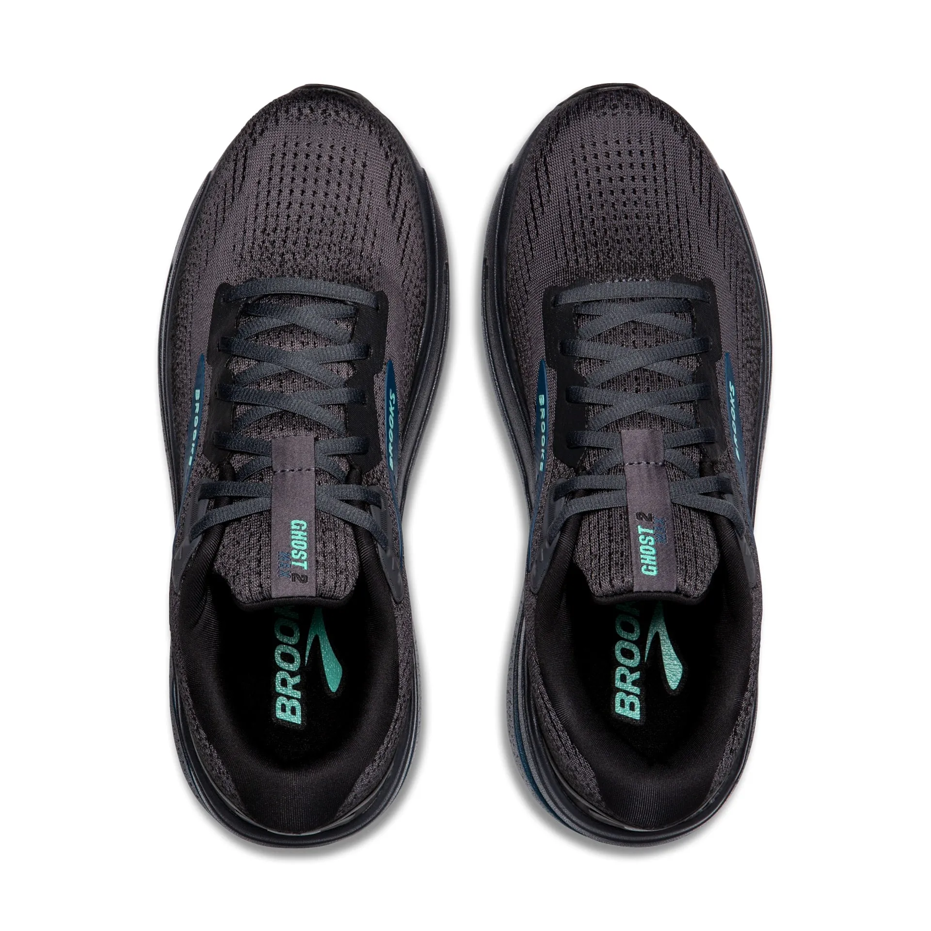 Brooks Mens Ghost Max 2 Wide - Ébène/Cacatoès/Bleu Saphir (1104312E081) Brooks