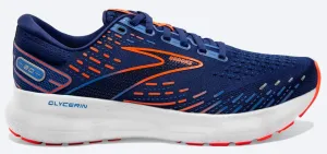 Brooks Men's Glycerin 20 Wide- Blue Depths/Palace Blue/Orange (1103822E444) Brooks