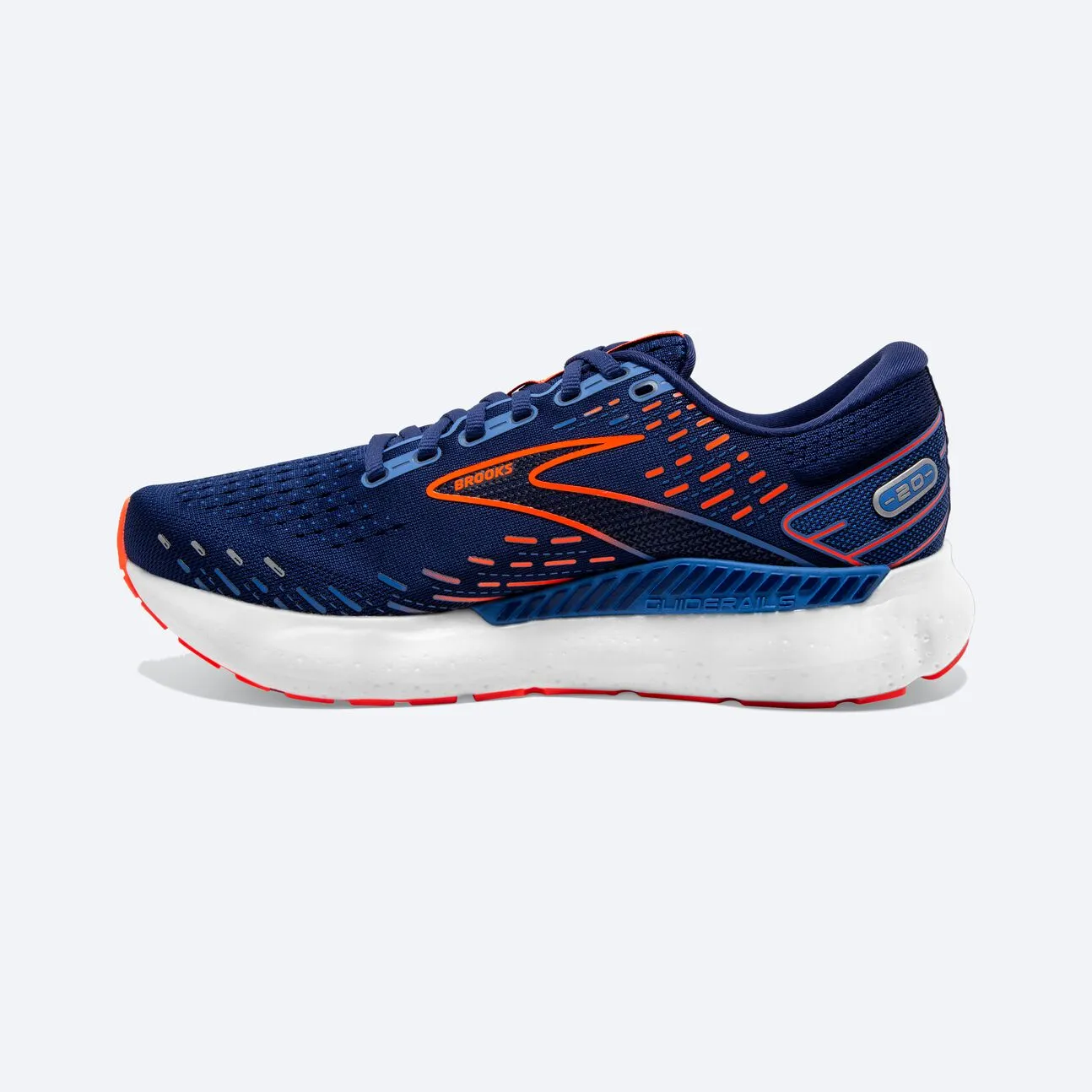 Brooks Mens Glycerin GTS 20 - Bleu Profondeurs/Bleu Palace/Orange (1103831D444) Brooks