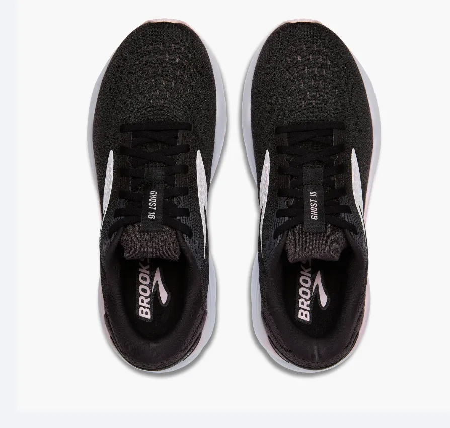 Brooks Womens Ghost 16 - Noir/Blanc/Glace Orchidée (1204071B077) Brooks