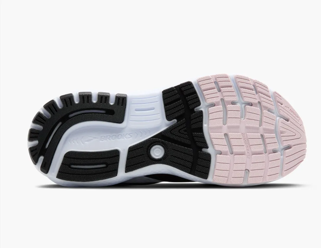 Brooks Womens Ghost 16 - Noir/Blanc/Glace Orchidée (1204071B077) Brooks
