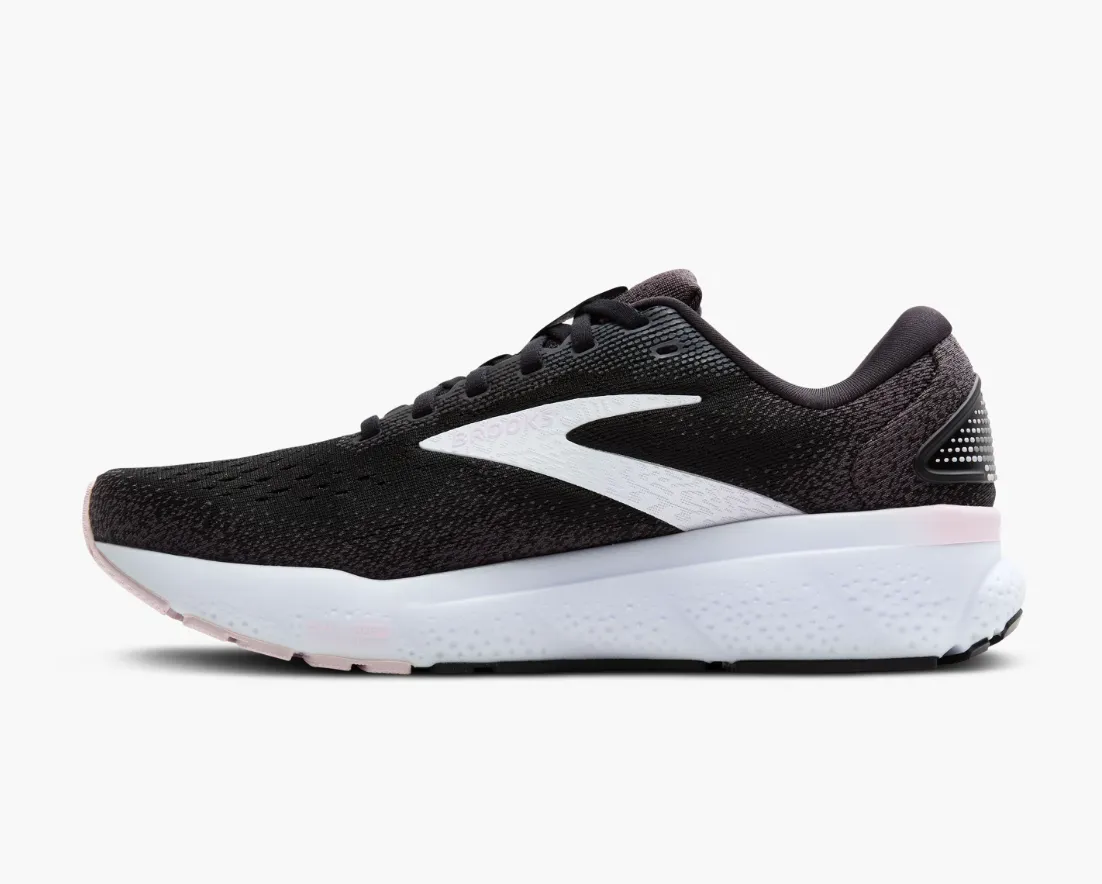 Brooks Womens Ghost 16 - Noir/Blanc/Glace Orchidée (1204071B077) Brooks