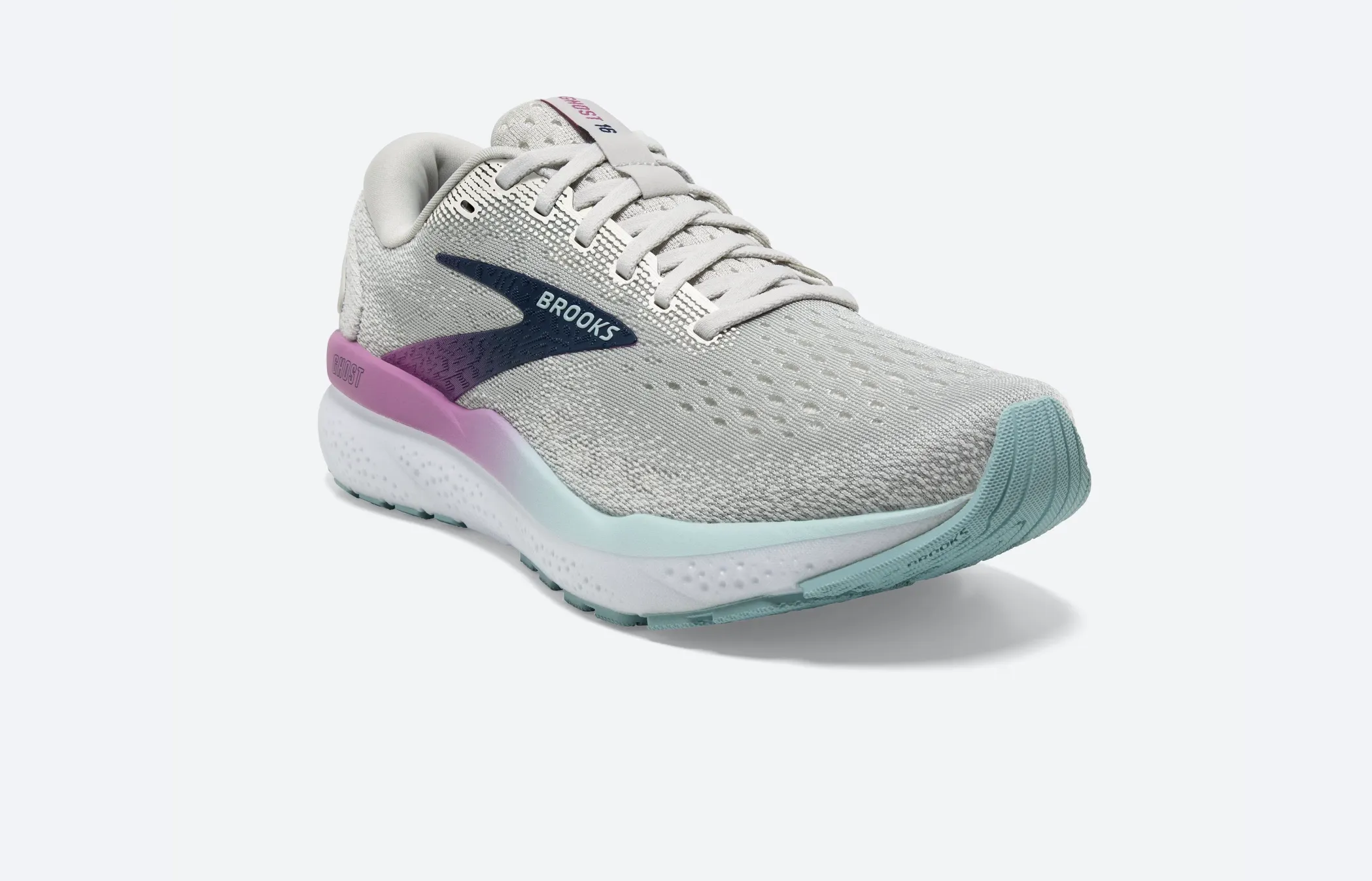 Brooks Womens Ghost 16 - Blanc/Gris/Bleu Domaine (1204071B175) Brooks