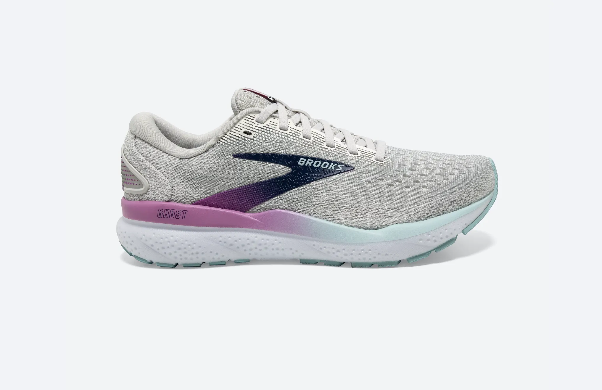 Brooks Womens Ghost 16 - Blanc/Gris/Bleu Domaine (1204071B175) Brooks