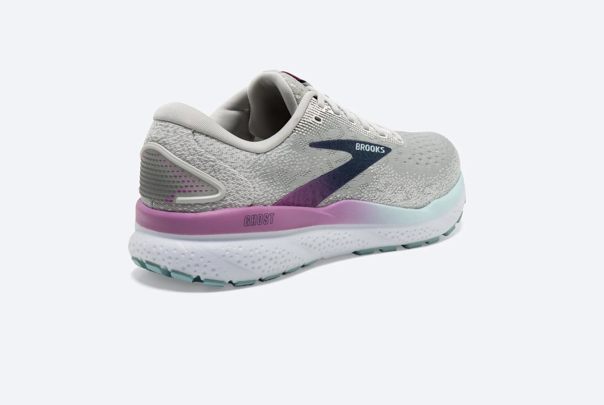 Brooks Womens Ghost 16 - Blanc/Gris/Bleu Domaine (1204071B175) Brooks