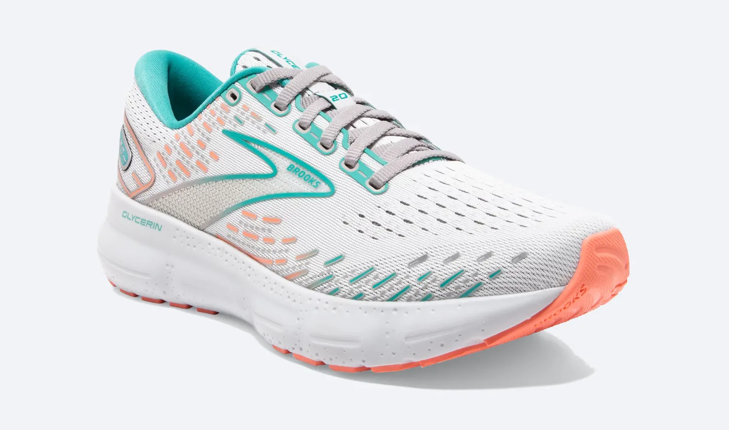 Brooks Womens Glycerin 20 - Huître/Latigo Bay/Corail (1203691B061) Brooks
