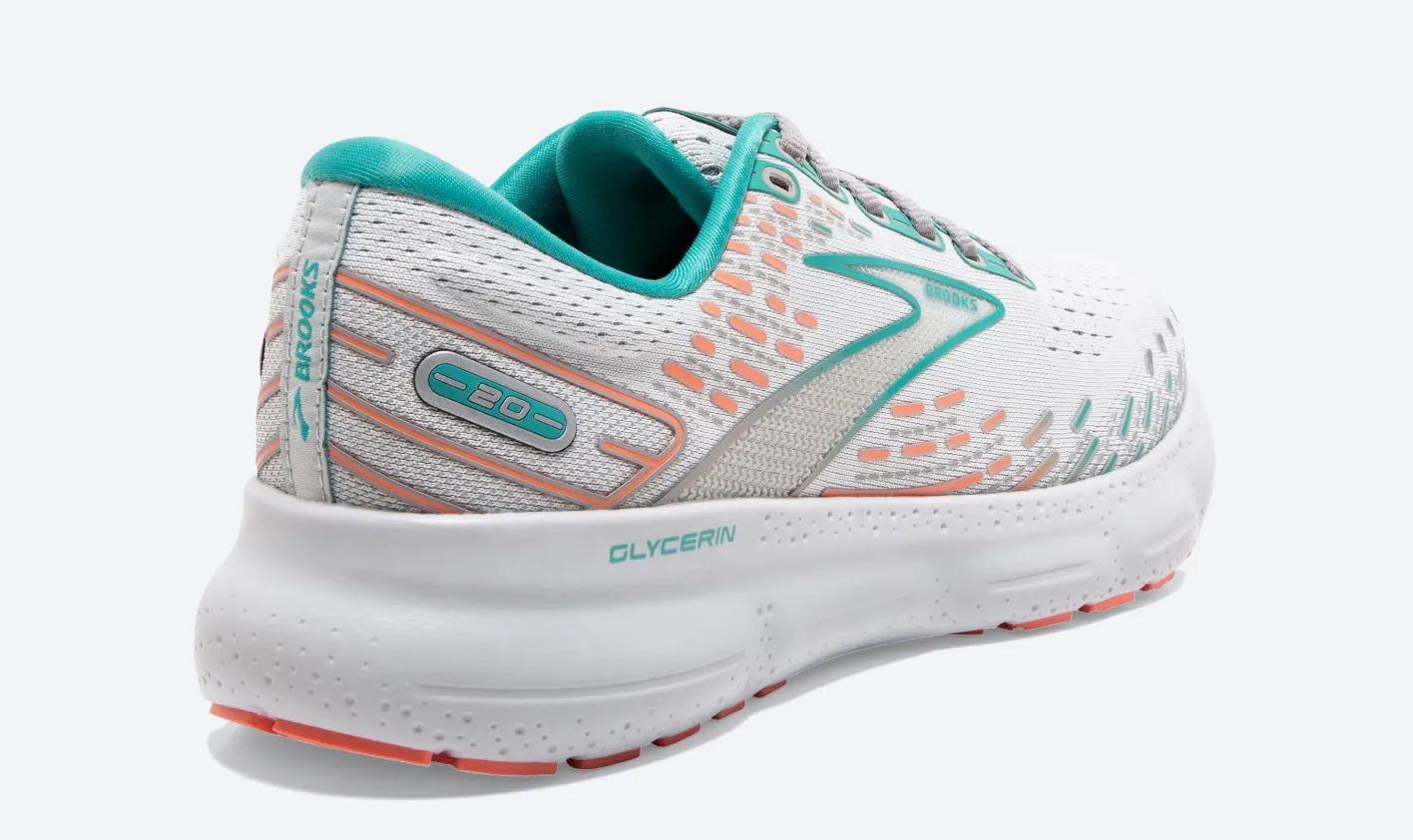Brooks Womens Glycerin 20 Large - Huître/Baie Latigo/Corail (1203691D061) Brooks