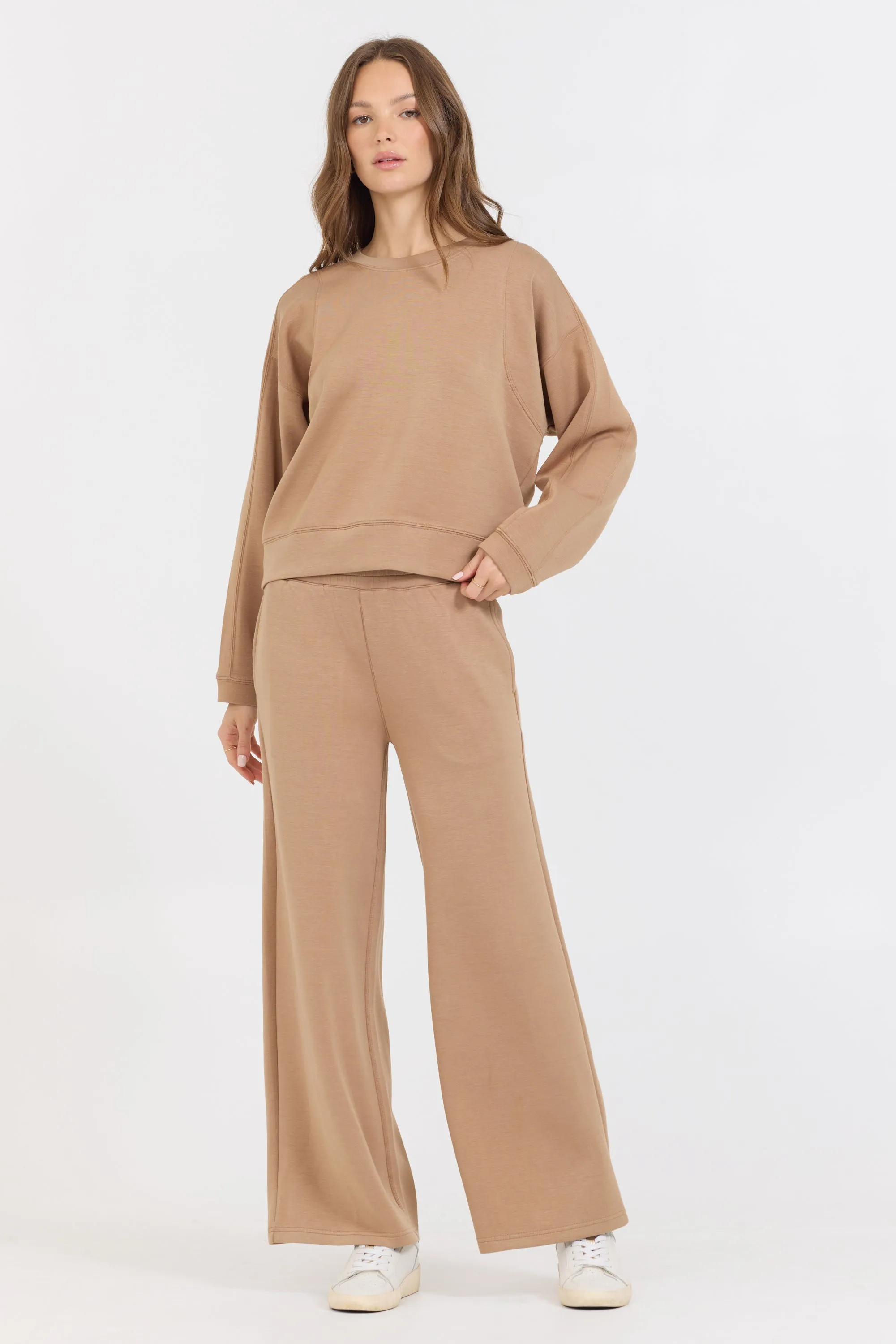 Pull en polaire nuage caramel