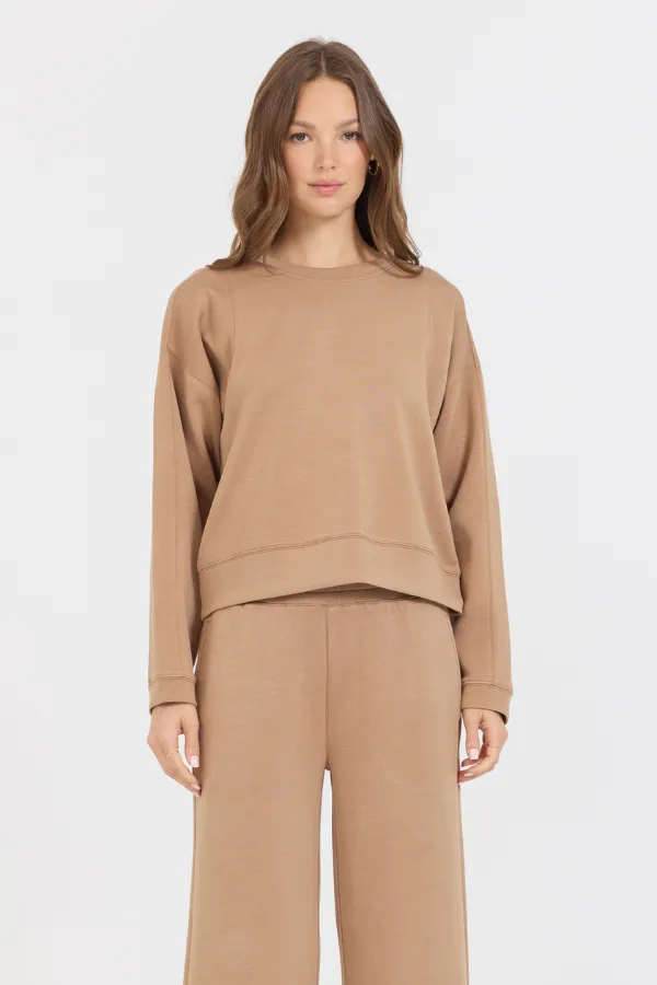 Pull en polaire nuage caramel