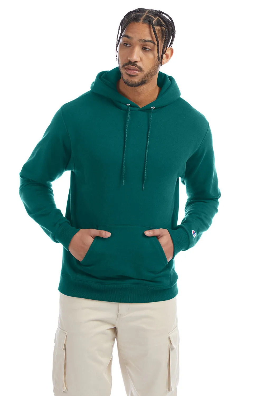 Champion Sweat à capuche pour homme en polaire double séchage éco anti-humidité avec poche kangourou - Vert émeraude