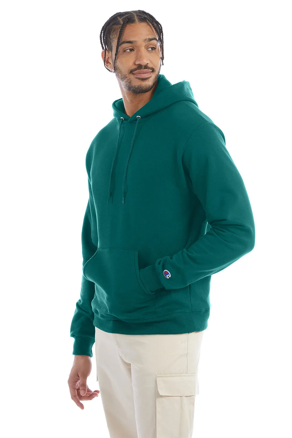 Champion Sweat à capuche pour homme en polaire double séchage éco anti-humidité avec poche kangourou - Vert émeraude