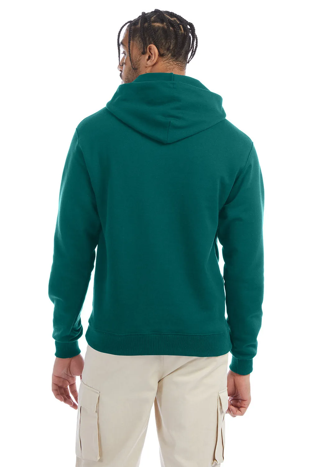 Champion Sweat à capuche pour homme en polaire double séchage éco anti-humidité avec poche kangourou - Vert émeraude