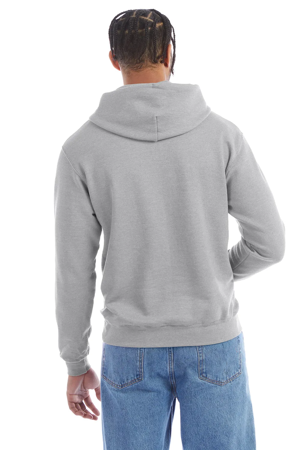 Champion Sweat à capuche pour homme en polaire double séchage éco anti-humidité avec poche kangourou - Gris acier clair