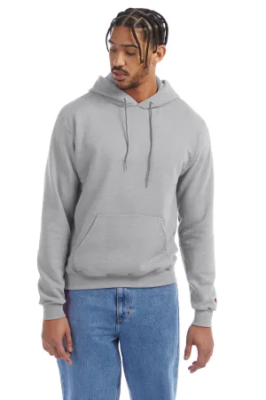 Champion Mens Double Dry Eco Moisture Wicking Fleece Hooded Sweatshirt Hoodie w/ Pouch Pocket - Light Steel Grey