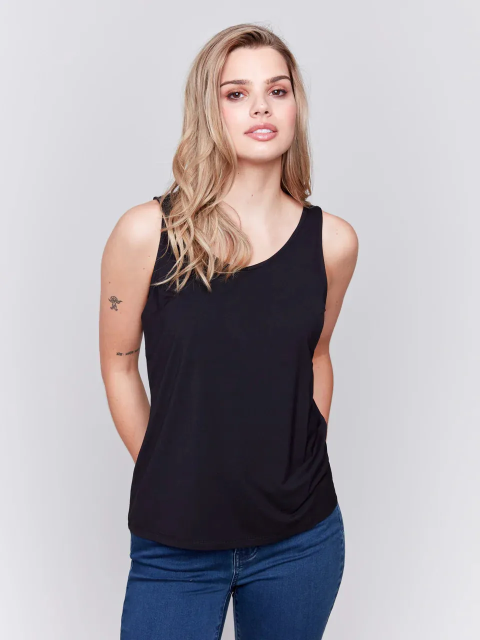 CHARLIE B TANK REVERSIBLE EN BAMBOU VISCOSE - NOIR