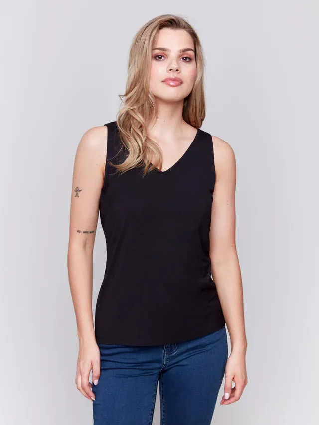 CHARLIE B TANK REVERSIBLE EN BAMBOU VISCOSE - NOIR