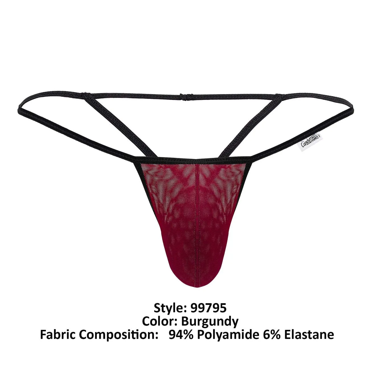 Vêtements_Candyman_Sous-vêtements pour hommes CandyMan 99795 String en maille G-String Couleur Bourgogne