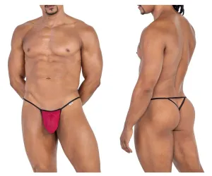 Clothing_Candyman_Mens Underwear CandyMan 99795 Mesh G-String Thongs Color Burgundy