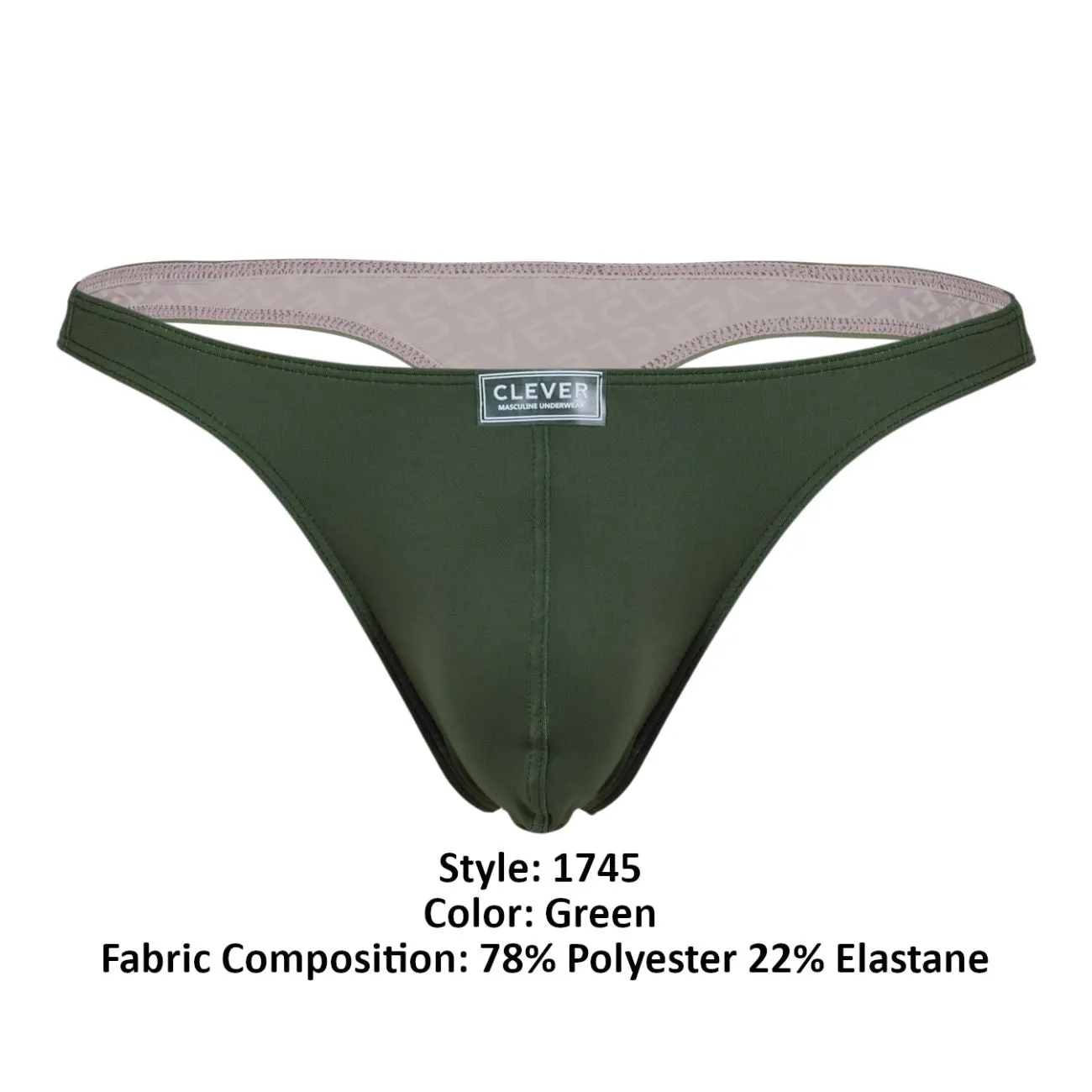 Sous-vêtements intelligents pour hommes Clever 1745 Optimo String Couleur Vert