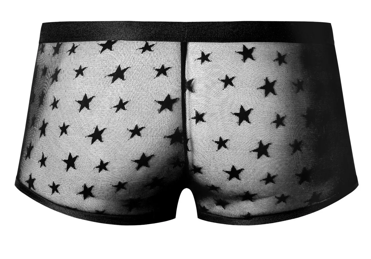 Vêtements Homme Power Sous-vêtements Homme Power 122-291 Short Love Star avec Anneau Couleur Noir