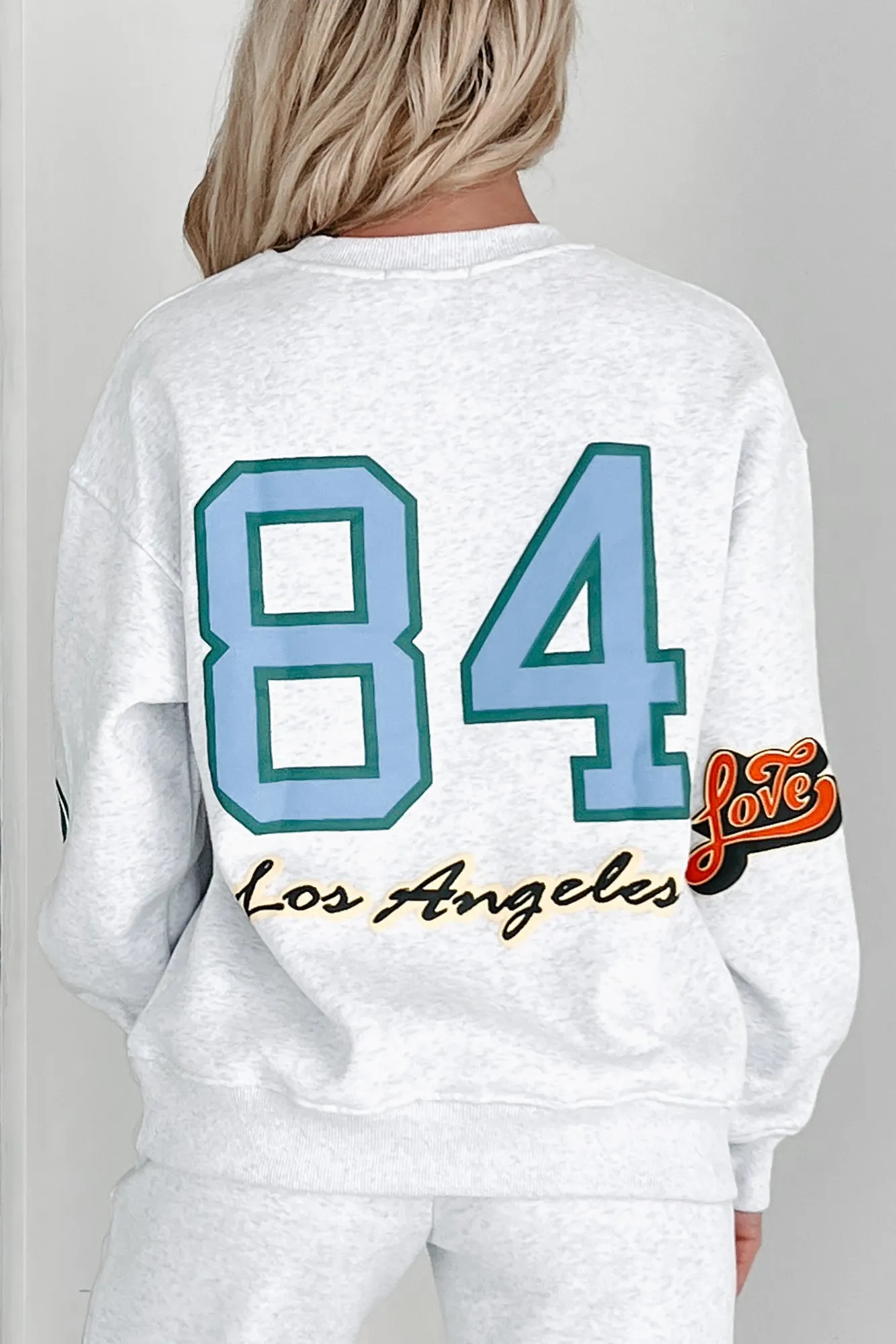 Sweat-shirt à motif puff Comfy In Cali (Gris chiné)