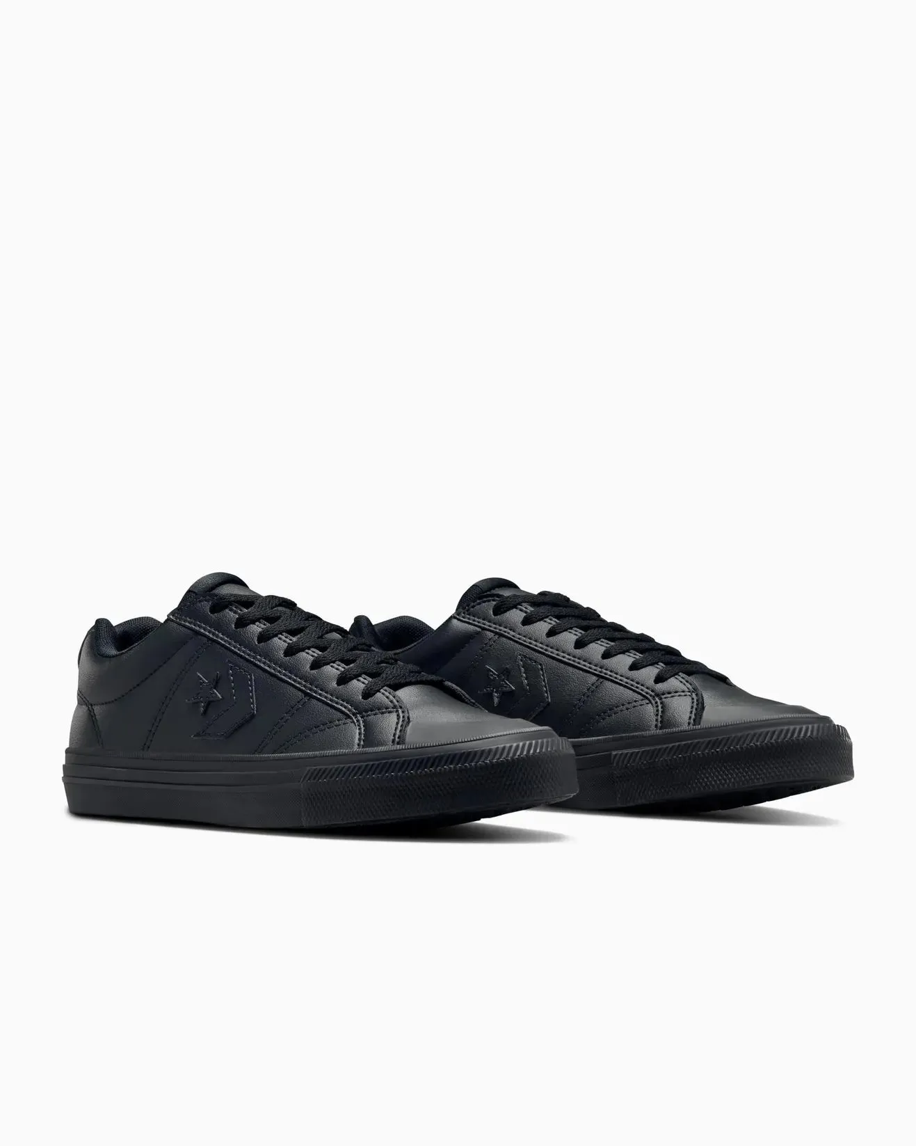 CONVERSE UNISEX CONVERSE SPORT DÉCONTRACTÉ FAUX CUIR BASSE NOIR MONO NOIR CHAUSSURES