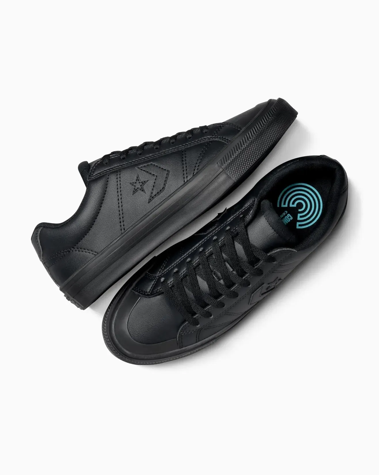 CONVERSE UNISEX CONVERSE SPORT DÉCONTRACTÉ FAUX CUIR BASSE NOIR MONO NOIR CHAUSSURES