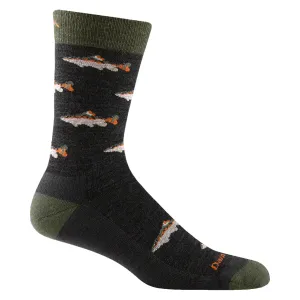 Darn Tough Socks Men's Spey Fly Crew Lightweight Lifestyle Cushion Charcoal