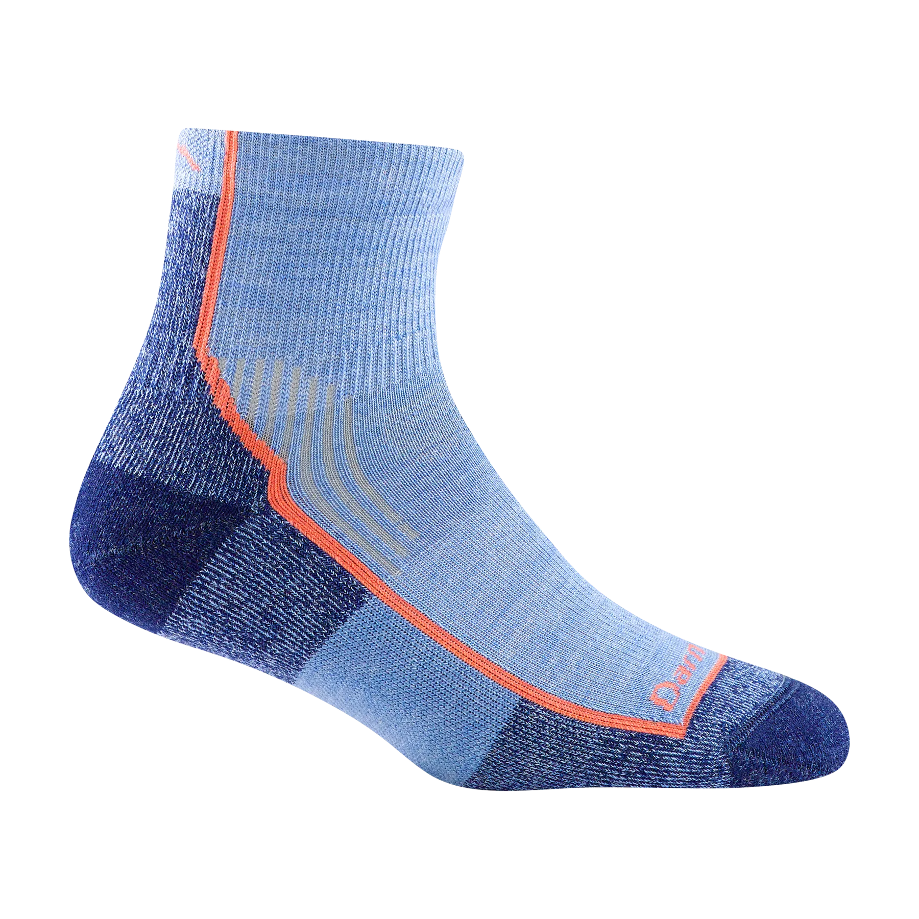 Chaussettes Darn Tough Femme Randonnée 1/4 Mi-bas Mi-épaisseur Coussinné Denim